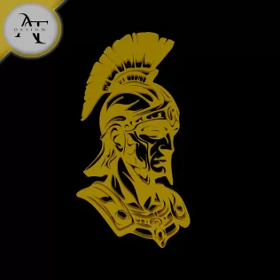 Spartan Soldier - Silhouette - 2D Wall Art Decor