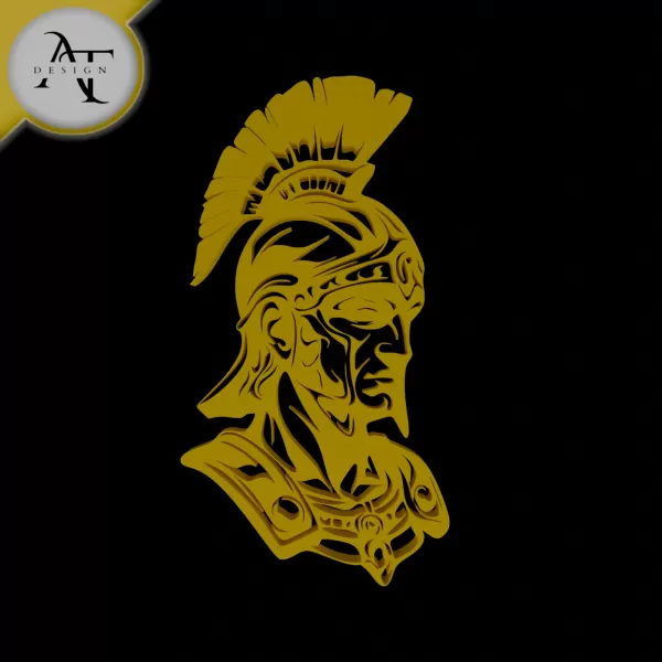 Spartan Soldier - Silhouette - 2D Wall Art Decor - Model preview 1