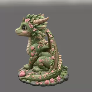 Blossom Heart Dragon STL File for 3D Print - Model thumbnail 4