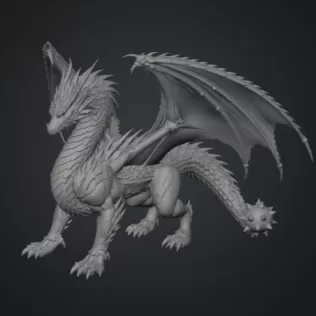 Azure Royal War Dragon STL File for 3D Print - Model thumbnail 11