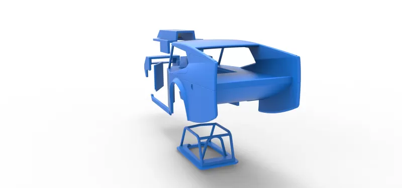 Shell of Vintage Dirt Modified stock car Version 5 Scale 1:25 - Model preview 25