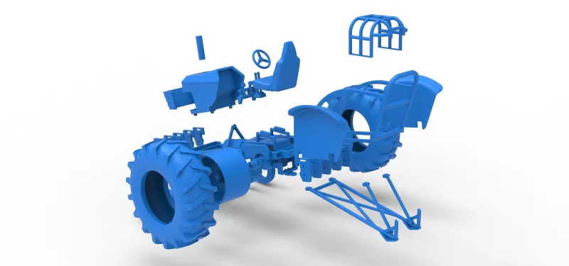Fun Short Vintage Pulling tractor Scale 1:25 - Model preview 13
