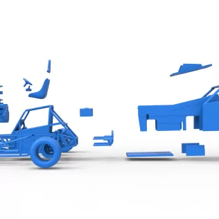 Vintage Dirt Modified stock car Version 7 Scale 1:25 - Model thumbnail 26