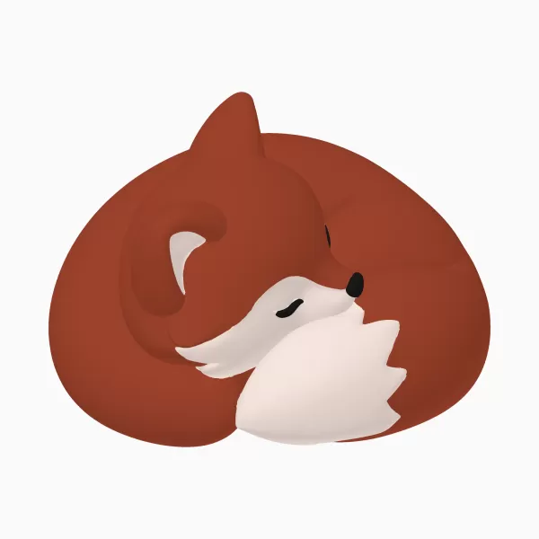 Sleeping Fox 3D Model – Curled-Up Multicolor 3MF - Model preview 2