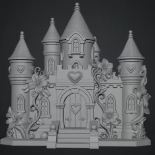 Enchanted Heart Blossom Castle STL File for 3D Print - Model thumbnail 12