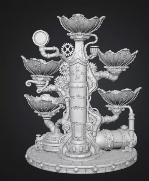 Steampunk Clockwork Bowl Organizer STL File for 3D Print - Model preview 16