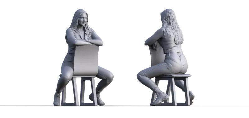Figure for ship model: passenger girl - Model preview 1