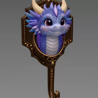 Cute Dragon Wall Hook – STL File for 3D Printing - Model thumbnail 8