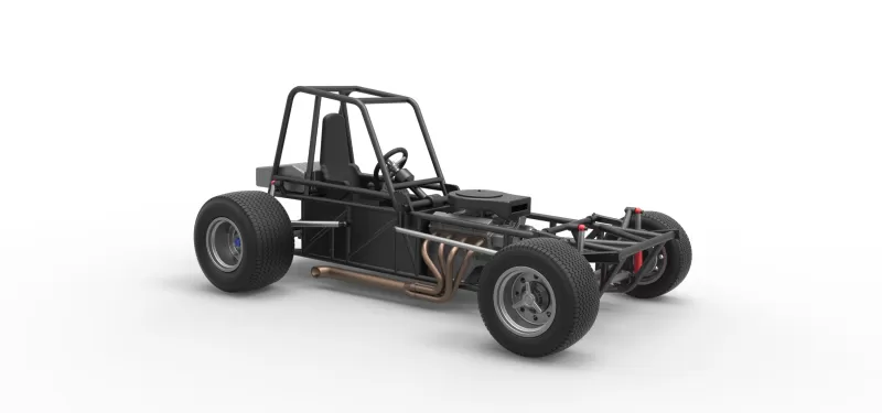 Vintage Dirt Modified stock car Base Version 4 Scale 1:25 - Model preview 22