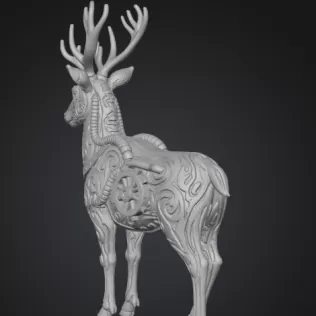 Steampunk Stag — Printable STL ( Collectible) - Model thumbnail 2