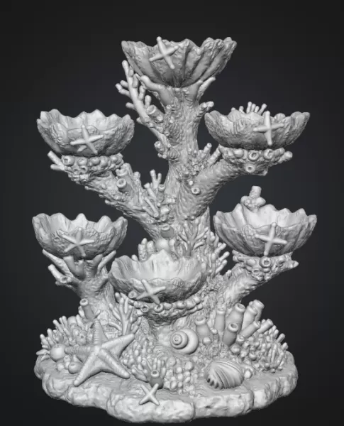 Colorful Coral Reef Tree Organizer STL File for 3D Print - Model preview 13