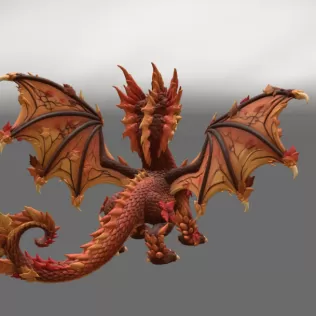 Autumn Ember Dragon STL File for 3D Print - Model thumbnail 8