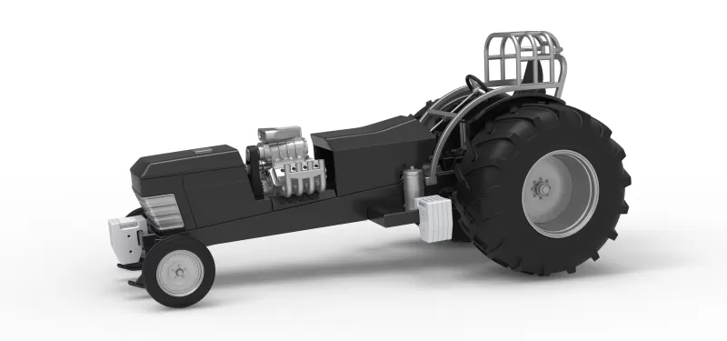 Vintage Pulling tractor Version 3 Scale 1:25 - Model preview 1