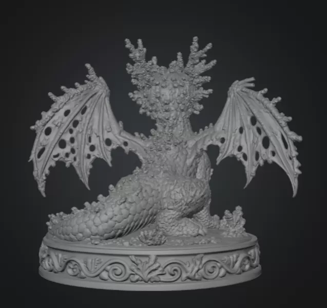 Coral Reef Baby Dragon STL for 3D Print - Model preview 9