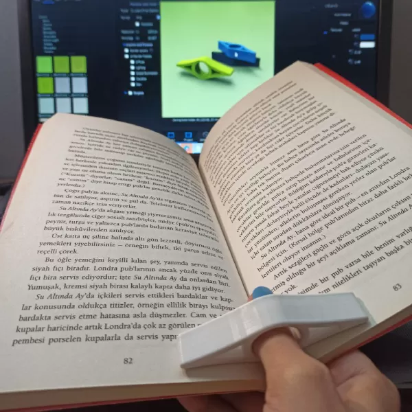 Book Page Holder, BookMark 3D STL File, Comfortable Reading - Model preview 1