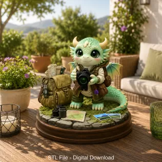 Cute Camera Baby Dragon STL File for 3D Print