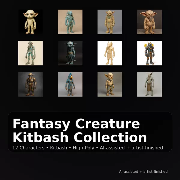 Fantasy Creature Kitbash Collection (High-Poly Character Pack) - Model preview 1