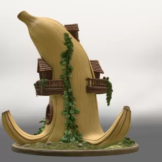 Banana Fantasy House STL File for 3D Printing - Model thumbnail 6