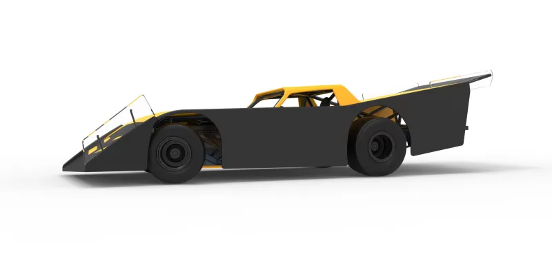 Vintage Dirt late model Race car V5 while turning Scale 1:25 - Model preview 2