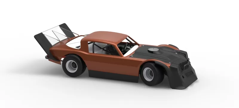 Vintage Dirt late model Race car V4 while turning Scale 1:25 - Model preview 24