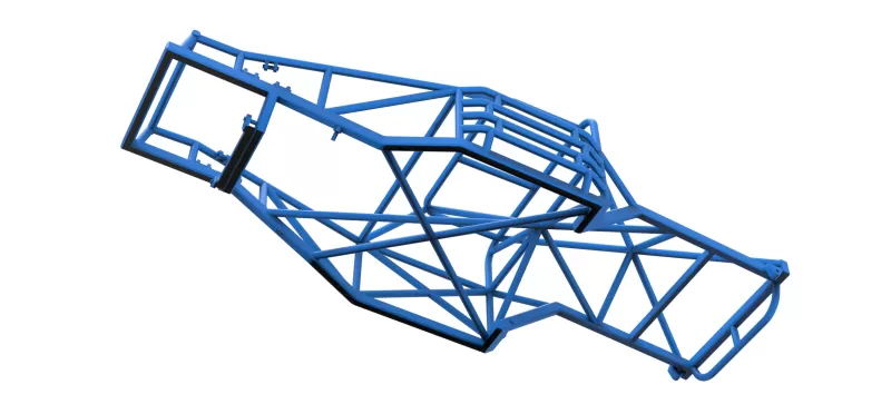 Frame of Vintage Dirt late model Race car Scale 1:25 - Model preview 3