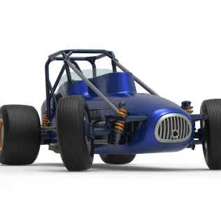 Dirt Silver Crown Champ car while turning Scale 1:25 - Model thumbnail 27