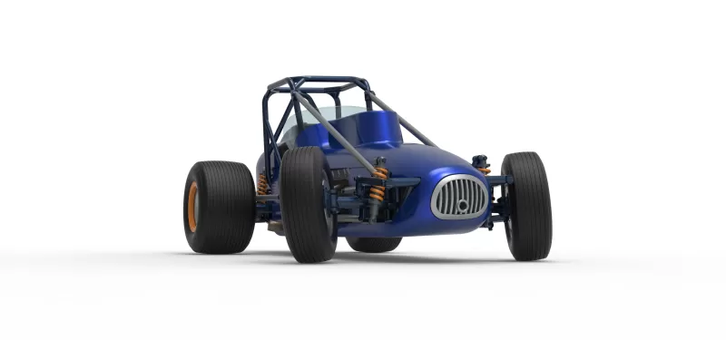 Dirt Silver Crown Champ car while turning Scale 1:25 - Model preview 27