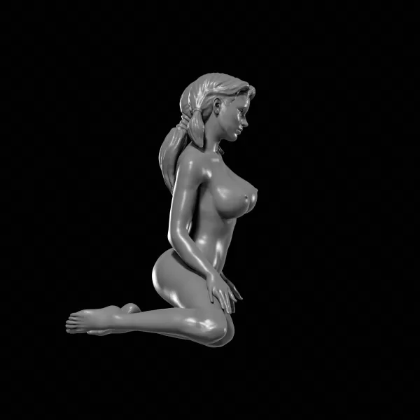 Nude Girl Sexy Pose STL File for 3D Printing - Model preview 3