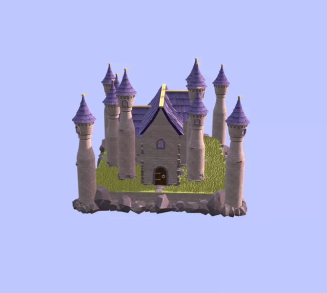 Medieval Fantasy Castle LowPoly - Model preview 3