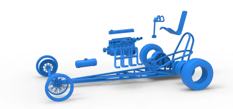 Vintage Front engine dragster Base Version 6 Scale 1:25 - Model preview 28