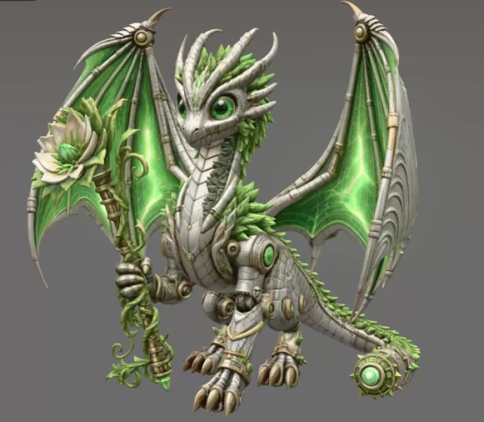 Verdant Arcane Dragon STL File for 3D Print - Model preview 9