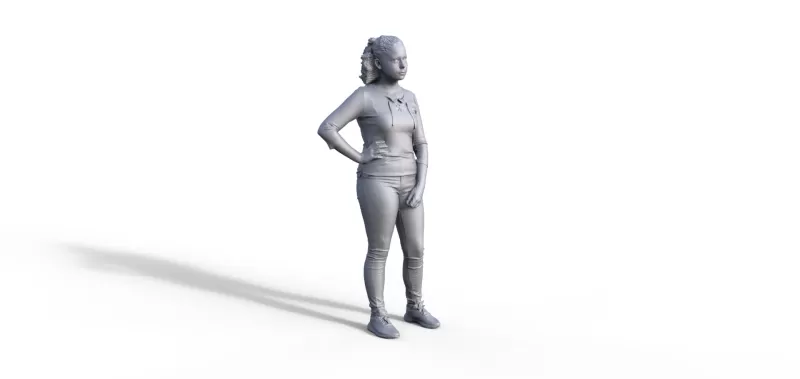 Figure for ship model: passenger girl - Model preview 1