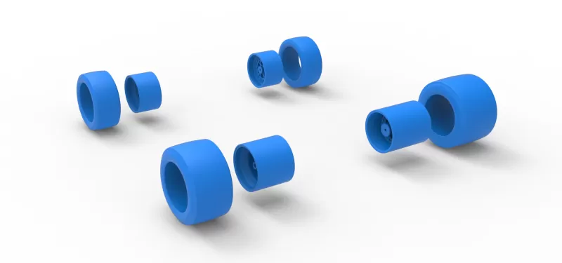 Wheel Set of Pavement Silver Crown Car Version 2 Scale 1:25 - Model preview 11