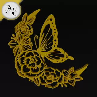Butterfly on the Moon - 2D Wall Art Decor