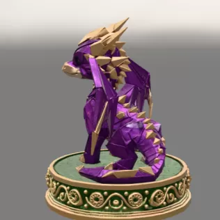 Origami Style Baby Dragon STL File for 3D Print - Model thumbnail 4