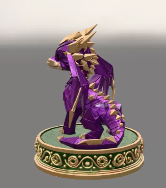 Origami Style Baby Dragon STL File for 3D Print - Model preview 4