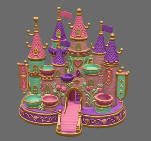 Princess Castle Organizer STL File for 3D Print - Model preview 10
