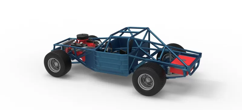 Vintage Dirt late model Race car Base Scale 1:25 - Model preview 12