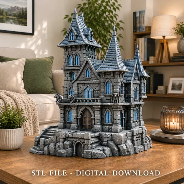 Dark Fantasy Castle STL for 3D Printing - Model preview 2