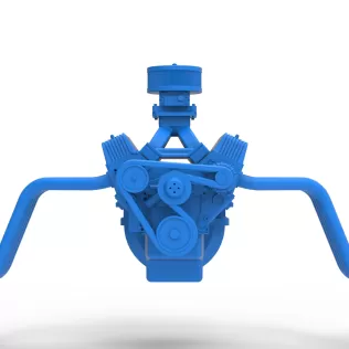 Engine V8 for vintage dragster Version 9 Scale 1:25 - Model thumbnail 5