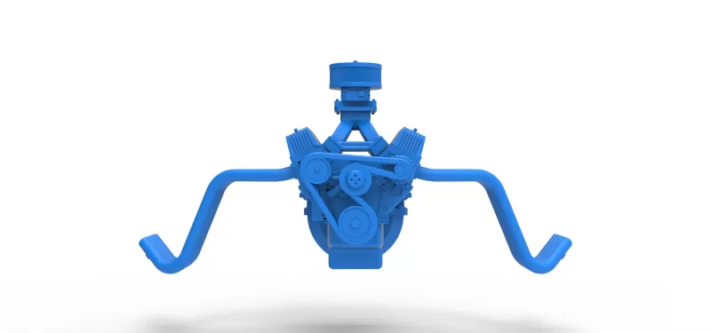 Engine V8 for vintage dragster Version 9 Scale 1:25 - Model preview 5