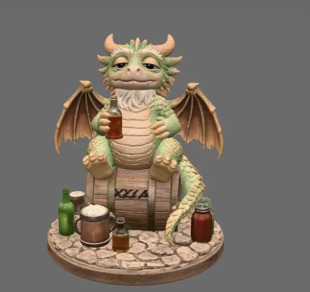 Advertising Tipsy Tavern Dragon STL File 3D Print - Model preview 3