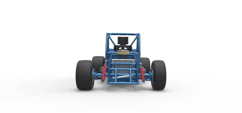 Vintage Dirt Modified stock car Base Scale 1:25 - Model preview 7