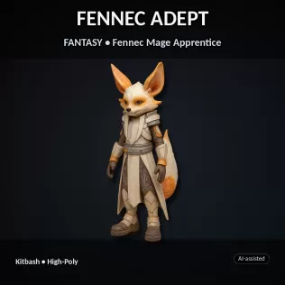Vulpine Heroes Bundle – 10 Stylized Fantasy + Sci-Fi Characters - Model thumbnail 18