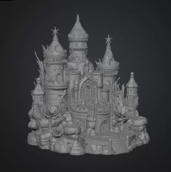 Coral Kingdom Fantasy Castle STL File for 3D Print - Model preview 19