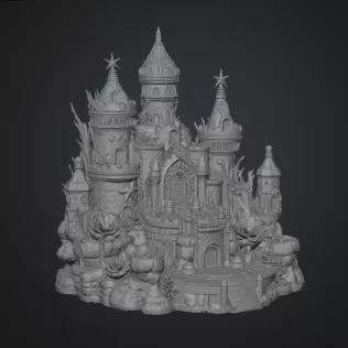 Coral Kingdom Fantasy Castle STL File for 3D Print