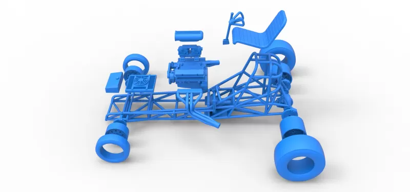 Vintage Front engine dragster Base Version 4 Scale 1:25 - Model preview 23