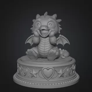 Excited Baby Dragon STL File for 3D Printing - Model thumbnail 7