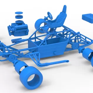 Vintage Asphalt Modified stock car Base V6 Scale 1:25 - Model thumbnail 28