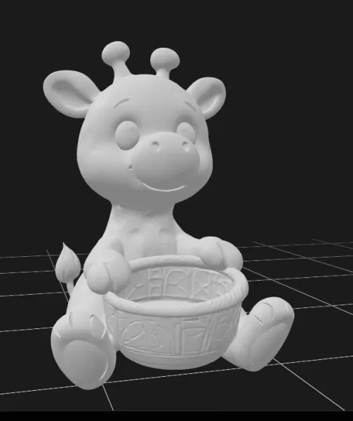 Giraffe Holding a Gift Basket - Model preview 2